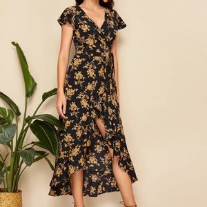 Floral ruffle dress.